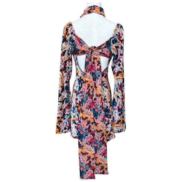 For Love & Lemons Blake Mini Dress Floral Cutout M - Picture 7 of 14